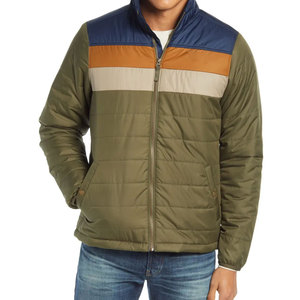 เสื้อแจ็คเก็ตพัฟเฟอร์ฤดูหนาวแบบคอตั้ง ตัดต่อผ้า ไนลอน 100% - Product Image 4