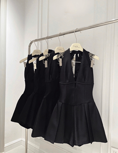 Vestidos de Mujer Originales Tejidos, Sólidos, Sexys y Elegantes, Casuales, Mini, Cuello en V, Corte en A, Sin Mangas, Ajustados, Transpirables, de Algodón, Poliéster y Materiales Naturales - Product Image 3