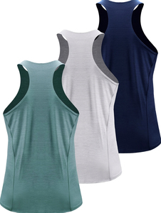Men Solid Knitted Mesh O-Neck <b>Singlets</b> Quick Dry Breathable 100% Cotton <b>Running</b> Tank Tops Casual Stringers Embroidered Logo - Product Image 1