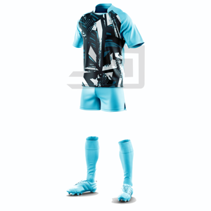 Maillot et Short de Rugby Personnalisés Haut de Gamme à Impression Numérique – Écologiques, Coupe-Vent, Anti-Bactériens, 100% Polyester, Col en V, Athlétique - Product Image 3