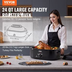 Forno Elettrico da Banco da 24 QT con Coperchio Autoriscaldante, 1450W, Funzioni Scongelamento e Mantenimento Caldo per Arrosto di Tacchino - Product Image 2