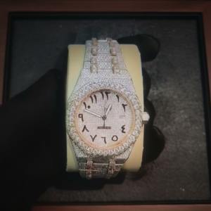 Montre-bracelet en diamant Moissanite VVS, style Hip Hop pour hommes, au meilleur prix, montre en Moissanite, acier inoxydable 316L - Product Image 1