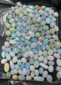 Lot de cabochons d'opale de feu éthiopienne AAA+ |   Opales multicolores scintillantes, pierres précieuses en vrac, taillées sur mesure pour la fabrication de bijoux, fournisseur en gros - Product Image 4
