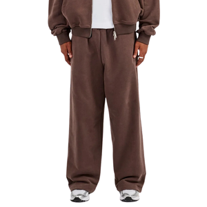 Men's Two Piece Hooded Tracksuit Full Zip Sweatshirt Drawcord Hem Elastic Waist Wide Leg <b>Trousers</b> Loose Casual Lounge Outfit Set - Product Image 5