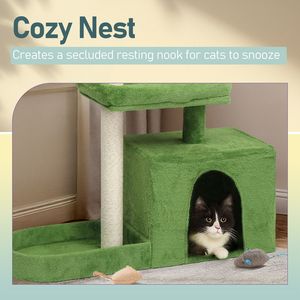 Torre per Gatti a Più Livelli Cozy Cat Condo da 36 Pollici con Letti Imbottiti, Pallina Pendente e Tiragraffi, Albero per Gatti da 36 Pollici, Tutto in un'unica scatola - Product Image 6