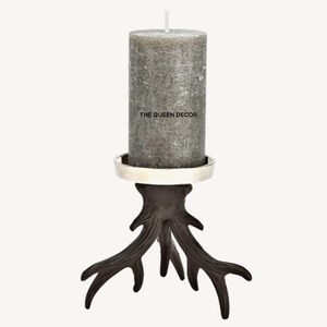 Support de bougie en aluminium doré de luxe au design classique, fait main, écologique, pour la maison, les mariages, Pâques, les anniversaires, Noël - Product Image 5