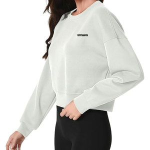 Nuevas sudaderas cortas de moda con logo personalizado, hechas de algodón/poliéster, sudaderas cortas para mujer en venta en línea. - Product Image 6