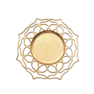 Assiette de présentation ronde en acier inoxydable martelé fait main, argentée, décorative, pour mariage, banquet et vaisselle d'hôtel - Product Image 6