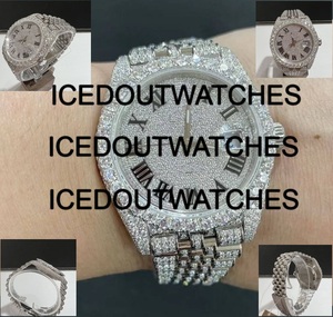 Men's Mechanical Stainless Steel <b>Watch</b> Glass Dial Moissanite VVS Diamond Handmade Design <b>Case</b> - Product Image 4