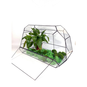 Handmade <b>Clear</b> Glass Plant Box Decorative Black Metal Hanging Terrarium Glass Planter & Candle Holder Home Garden Decoration - Product Image 1