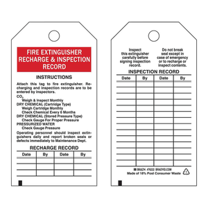Etiquetas de registro de inspección de extintores flexibles Brady para seguimiento de recargas y mantenimiento - Product Image 2