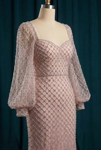 Robe de soirée longue à manches longues brodée à la main par un créateur, robe de fête pour femme, robes de luxe sur mesure, directement de l'usine - Product Image 3