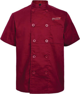 เสื้อเชฟ Discover-Impex แขนสั้น ติดกระดุมด้านหน้า แบบยูนิเซ็กซ์ สำหรับร้านอาหาร ผ้าฝ้ายทอ 100% พิมพ์ลายซิลค์สกรีน - Product Image 1
