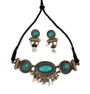 Two-Tone Gold Plated Brass Bohemian Engagement Wedding Choker Jewelry <b>Set</b> <b>Crystal</b> Rhinestone Statement Necklace Earrings - Product Image 1