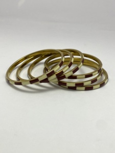 Best Selling Fashion Jewelry From India Gold and Silver Plated Brass Bangles Set with <b>Resin</b> Inlay Work for Gift and Party - Product Image 5