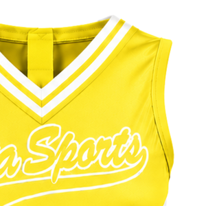 Yellow Cheer <b>Shirt</b> Sleeveless Sports Team Uniform Top Athletic Performance Wear Cheerleading Training Competition Clothing - Product Image 4