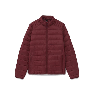 Custom Men's Lightweight Puffer Jacket Stand Collar Quilted Warm Winter Zip Up <b>Coat</b> - Product Image 1