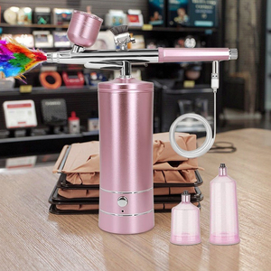 Pro Salon Piston Airbrush <b>Compressor</b> Quiet Nano Nail Art Cake Paint System Copper Gravity Feed Portable USB - Product Image 4