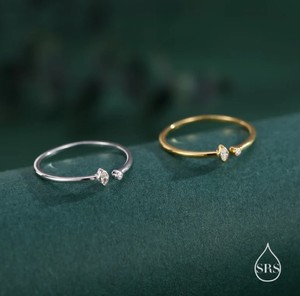 CZ Marquise Open <b>Ring</b> in Sterling <b>Silver</b> <b>Silver</b> or Gold <b>Adjustable</b> Geometric Minimalist CZ <b>Ring</b> - Product Image 1