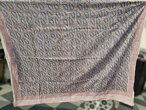 Paréo en coton imprimé à la main, motif cachemire rose et bleu, léger, pour femme, vente en gros - Product Image 4