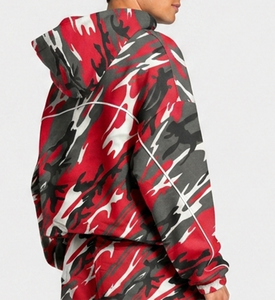 Camouflage <b>Men's</b> Oversized Contrastline Custom Hoodie Oversized Breathable Premium Cotton Fleece Casual <b>Pullover</b> <b>Mens</b> Sweatshirt - Product Image 2