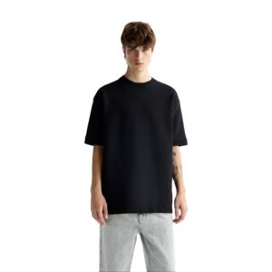 High Quality Heavy Cotton <b>Men's</b> T-<b>Shirt</b> Luxury Oversized Silk Screen Printed Blank <b>Short</b> <b>Sleeve</b> <b>Black</b> 260gsm Eco-Friendly Canvas - Product Image 1