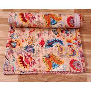 Exportadores de Colchas Kantha 100% Algodón Puro Hechas a Mano, Manta Bohemia para Hogar u Oficina, Colcha India Hecha a Mano, Más Vendida - Product Image 3