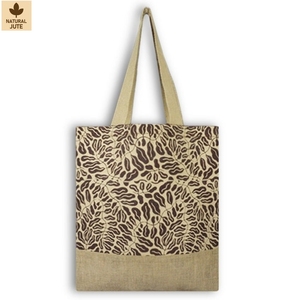 Sac fourre-tout de plage en jute non laminé à imprimé léopard 38x42 cm, logo personnalisé, vente en gros, OEM, ODM, fabricant de marques privées - Product Image 1