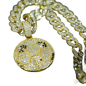 Colgante de Fútbol Jewelux, Plata 925, Chapado en Oro Rosa, con Microincrustaciones, Estilo Lujoso Hiphop, Unisex, para Uso Diario, de la India - Product Image 4