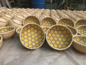 ตะกร้าเก็บของไม้ไผ่ธรรมชาติ รูปทรงวงกลม เป็นมิตรกับสิ่งแวดล้อม สไตล์เรียบง่ายอเนกประสงค์ สำหรับจัดระเบียบและเก็บของ - Product Image 4
