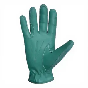 Gants en cuir vert à doigts entiers avec sangle de poignet réglable pour usage extérieur, gants d'équitation unisexes, style été - Product Image 5