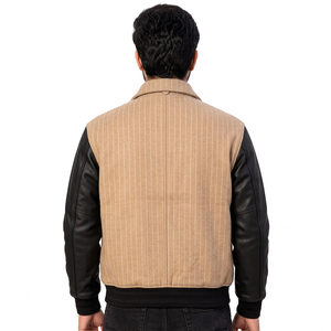 Veste de sport scolaire personnalisée en mélange de laine avec logo brodé, coupe décontractée, livraison rapide pour les marques de vêtements américaines - Product Image 6