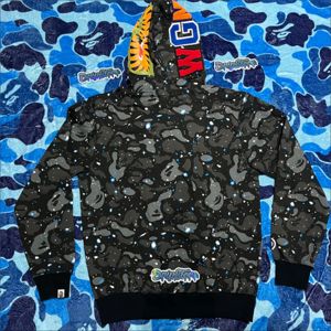 Sweat à capuche surdimensionné personnalisé OEM style urbain pour homme, imprimé éclaboussures d'encre vieilli, mode punk, pull printemps-automne, vente en gros - Product Image 2