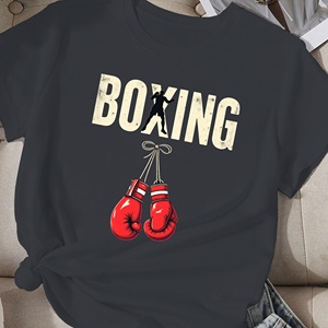 เสื้อยืดลำลองพิมพ์ลายโพลีเอสเตอร์สำหรับผู้หญิง BOXING สวมใส่สบาย - Product Image 1
