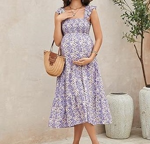 Nouvelle Robe d'Allaitement Sans Manches à Imprimé Sublimé Tendance pour Femmes Enceintes et Allaitantes, Respirante - Product Image 2