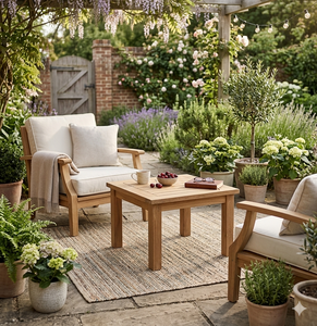 Natural Solid Teak Wood Outdoor Side <b>Table</b> <b>Small</b> Square <b>Coffee</b> <b>Table</b> Garden Patio Furniture Minimalist Wooden End <b>Table</b> - Product Image 6