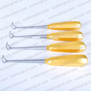 Cureta Adenoides Curva Barnhill con Mango Dorado, Corte Inverso, 8.5 Pulgadas, Instrumento Quirúrgico ORL de Acero Inoxidable con Certificación CE - Product Image 3