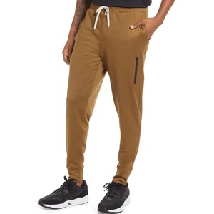 Pantalon de jogging pour homme en tricot marron avec taille élastique et cordon de serrage, poches latérales, décontracté, pour l'automne - Product Image 4