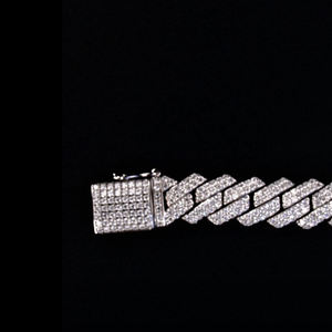 Pulsera de Cadena AMBER JEWELS T-85 de Lujo en Oro Sólido de 18K con Moissanita, Corte Brillante Redondo, Engaste de Garra, Estilo Hiphop, Uso Diario - Product Image 5