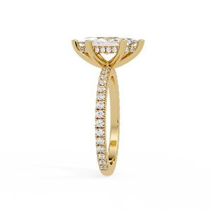 Hot Selling Marquise Cut Dual Band Floating Crown Lab Grown Diamond <b>Ring</b> IGI Certified 18K Solid Gold Engagement <b>Rings</b> For Women - Product Image 5