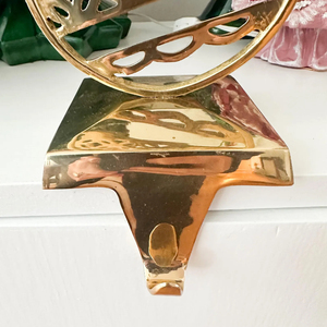 Handcrafted Metal Christmas Shaped Stocking Holder Eco-Friendly Customized Design Elegant Holiday Decor for <b>Mantel</b> <b>Fireplace</b> - Product Image 1