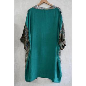 Bata Kimono de Seda con Parches para Mujer, Larga, Estilo Boho, Ropa de Dormir, Ropa de Estar para Luna de Miel - Product Image 4