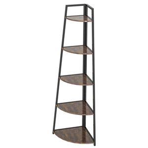 Libreria Angolare a 5 Ripiani, Scaffale Multifunzione a Scala per Spazi Ristretti - Product Image 4