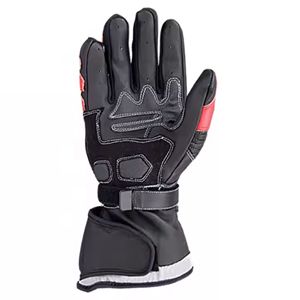 Guantes de Carreras de Cuero con Dedos Completos, Transpirables, con Cierre de Velcro, Unisex, para Actividades al Aire Libre, Diseño con Paneles en Blanco y Negro - Product Image 5