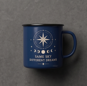 OEM Printed Enamel Coffee Mug Cosmic Astronomy Graphic Deep Blue <b>Iron</b> <b>Travel</b> Drinking Vessel Wholesale Direct Sourcing Partner - Product Image 4
