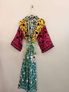 Assorted Colorful Viscose Georgette Kimono <b>Robe</b> For <b>Women</b> Handmade Phulkari Embroidered Long Duster Jacket - Product Image 1