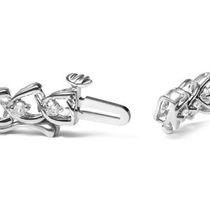 Bracciale a maglie a C con diamanti da 1.00 carati totali, in argento sterling 925, colore I-J, purezza I3, bracciale tennis alla moda - Product Image 2