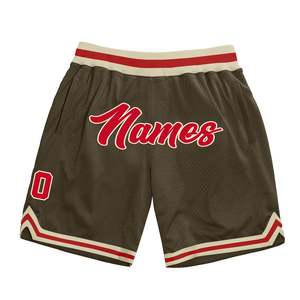Wholesale Custom Basketball <b>Shorts</b> Men Mesh Sublimation Olive Brown Red Striped Gym <b>Shorts</b> Wholesale OEM Men's Sportswear Wear - Product Image 1