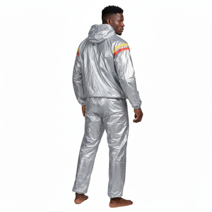 Traje de sauna con cremallera de poliéster ecológico de alta calidad, personalizable, venta al por mayor directa de fábrica OEM para fitness y pérdida de peso - Product Image 2