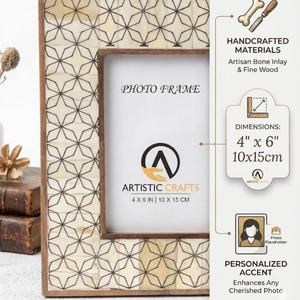 Luxury Bone Inlay <b>Photo</b> <b>Frame</b> 4x6 Inch |Handcrafted Carving Design Decorative Picture <b>Frame</b> for Tabletop, Office Desk & Gift Use - Product Image 2